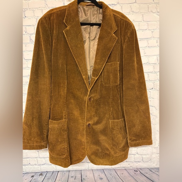 VINTAGE The Territory Ahead Wide Wale Brown Classic Casual Blazer Jacket 48R